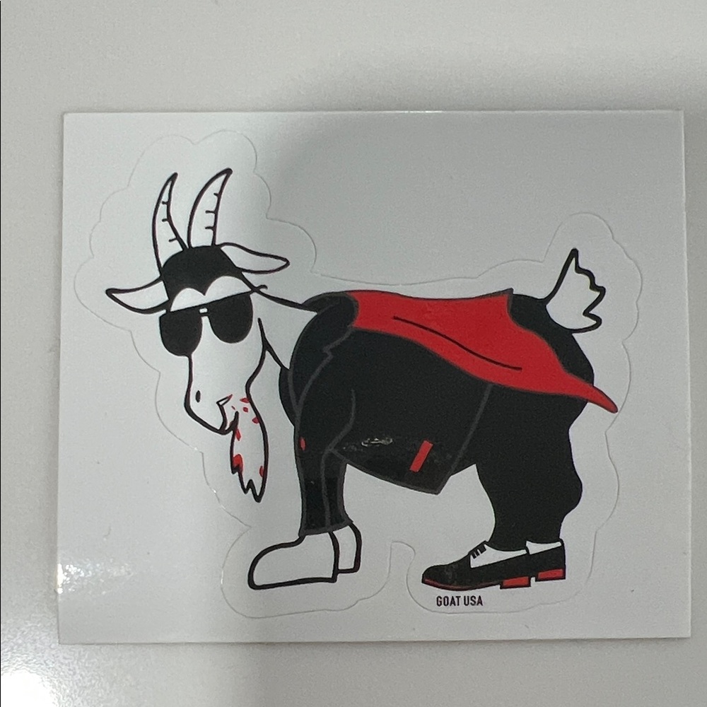 GOAT USA Black & Red Goat Character Sticker
